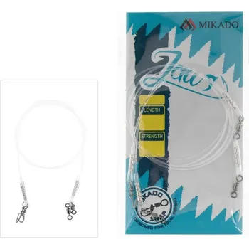 Rybářský háček 2ks Fluorocarbonový Návazec Mikado Jaws Light 25cm/8kg