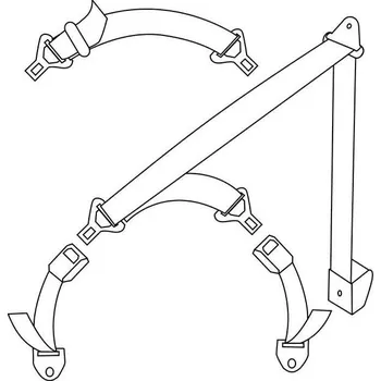 Příslušenství ke karavanu Set tříbodového bezpečnostního pásu pro vertikální instalaci