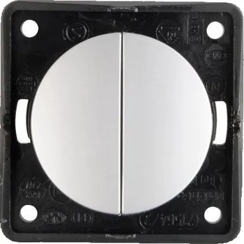 Příslušenství ke karavanu Dvojitý kolébkový vypínač Berker Integro barva chrom - matný