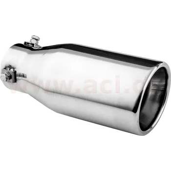 koncovka výfuku nerezová kulatá, vnější průměr 90mm, délka 215mm, vnitřní průměr 45-58mm ASSO