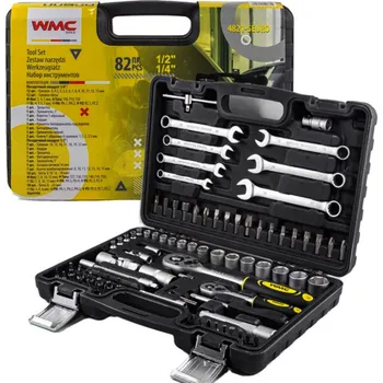 Sada nářadí WMC TOOLS Sada nářadí 82 dílů v kufru — klíče, nástrčné hlavice, bity