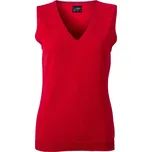 James & Nicholson Dámská svetrová vesta s výstřihem do V - XXL red