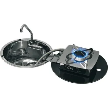 Příslušenství ke karavanu Kombinace kulatého dřezu s výklopným vařičem Can LC1701