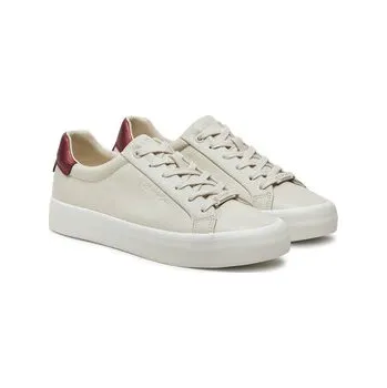 Dámské tenisky Sneakersy Calvin Klein Vulc Lace Up Saff Fox W/Met Bt HW0HW02104 Béžová 37