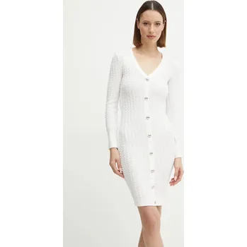 Dámské šaty Šaty Guess béžová barva, mini, W5RK09 Z3KT0 W5RK09.Z3KT0 01X, vel. XL