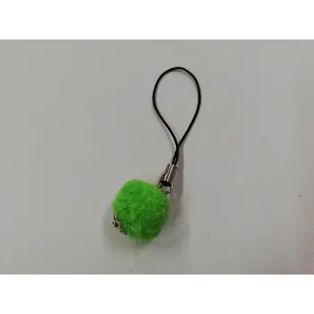 Přívěsek na mobil - bambulka - zelená