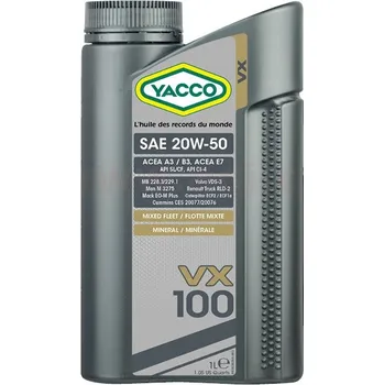 Motorový olej YACCO motorový olej minerální VX 100 20W50 1l