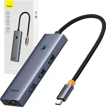 Notebook Baseus UltraJoy Rozbočovač 4v1 USB-C na 4xUSB 3.0 šedá (B0005280A813-03)