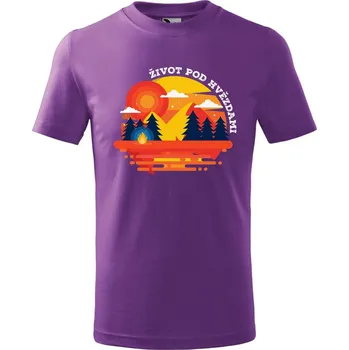 Chlapecké oblečení DOBRÝ TRIKO Dětské tričko Život pod hvězdami Velikost: 122/6 let, Barva: Fialová