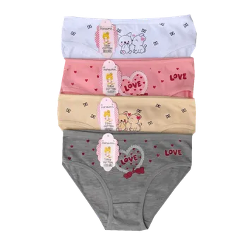 Numberoplus Dětské bavlněné kalhotky Medosi - Love MD02 (Balení/4ks) Velikost: 5-7 let (110-122)