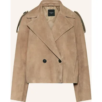 Dámský blejzr Weekend Max Mara Dámská Kožená Bunda Maga, béžová, 44