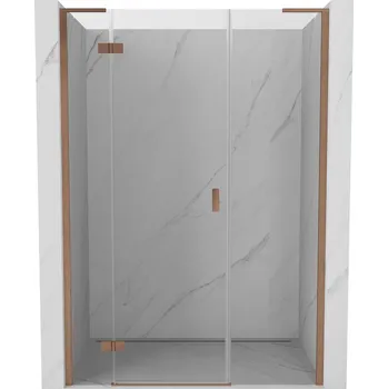 Sprchové dveře Sprchové dveře Mexen Mist-H L s levými panty 160 cm, průhledné, kartáčovaná měď - 8A5L-160-001-65-00-L