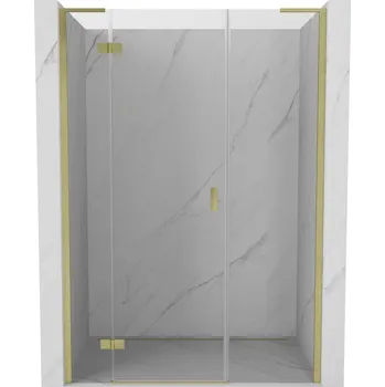 Sprchové dveře Sprchové dveře Mexen Mist-H L s levými panty 125 cm, průhledné, kartáčované zlato - 8A5L-125-001-55-00-L