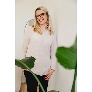 Dámský svetr Dámský svetr ZARA "V béžový - SVZAVBEXS