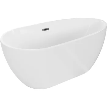 Vana Volně stojící vana Mexen Eos 170 x 75 cm, bílá, přepad v barvě dělového kovu - 52471707500-95