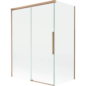 Vanová zástěna Mexen Rox 2-křídlá posuvná vanová zástěna 120 + 70 x 150 cm, průhledná, kartáčovaná měď - 8C9-120-070-65-00