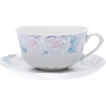Thun 1794 Rose, šálky a podšálky čajové, 225 ml, růžičky, český porcelán, Thun, 4 ks