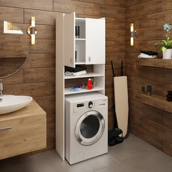 Koupelnový nábytek Slevadoma Skříňka nad pračku NATALI NEW bílá