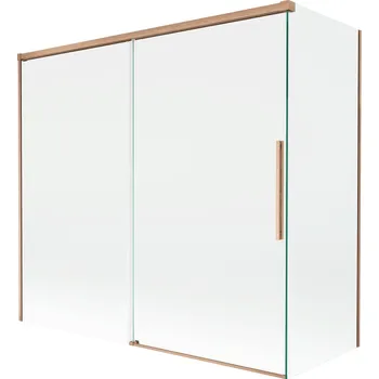 Vanová zástěna Mexen Rox 2-křídlá posuvná vanová zástěna 170 + 80 x 150 cm, průhledná, kartáčovaná měď - 8C9-170-080-65-00