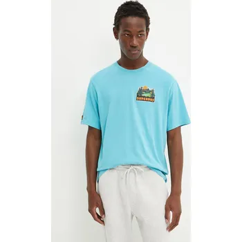Pánské tričko Tričko Superdry modrá barva, s potiskem, M1012017A-2YV M1012017A.2YV 55X, vel. XL