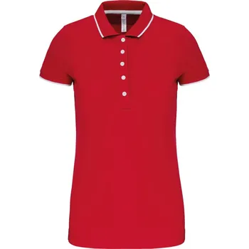 Dámské tričko Kariban Dámské kontrastní piqué polo - XS red/white/navy
