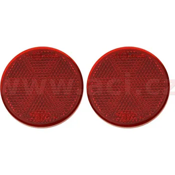 Autodíl univerzální odrazka kulatá, samolepící, červená (průměr 60 mm) 2 ks