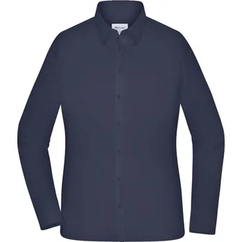 Dámská košile James & Nicholson Halenka ze smíšeného popelínu s dlouhým rukávem - XXL navy