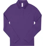 B&C Collection Dámské piqué polo s dlouhým rukávem - L meta lilac