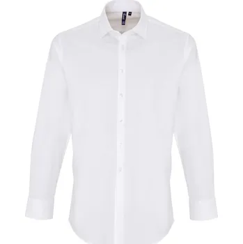 Pánská košile Premier Popelínová elastická košile s dlouhým rukávem - 5XL white