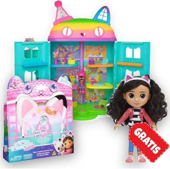 Domeček pro panenku AKCE: Gábinin kouzelný domek velký dům oslava + ouška s efekty + česací panenka ZDARMA