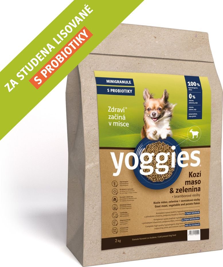 YOGGIES Dog Mini Hypoalergenní kozí maso 2kg