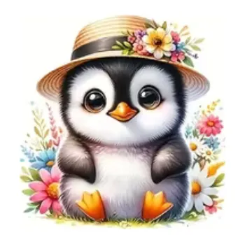 Nažehlovací obrázek - roztomilý tučňák V (9,6 x 10,0 cm)