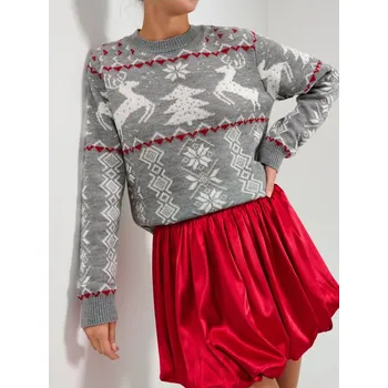 Dámský svetr Sinsay - Vánoční svetr - šedá - 228GT-85P - 228GT-85P-M