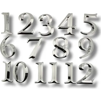 Číslice stříbrné profilované samolepící 75 mm varianta: Kompet 15 čísel