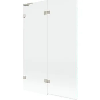 Vanová zástěna Mexen Lunar L vanová zástěna se 2 křídly vlevo 120 x 150 cm, průhledná, kartáčovaný nikl - 897L-120-100-97-00-L