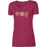 triko krátké dámské Progress VINKA TREES merino vínový melír Varianta: XL