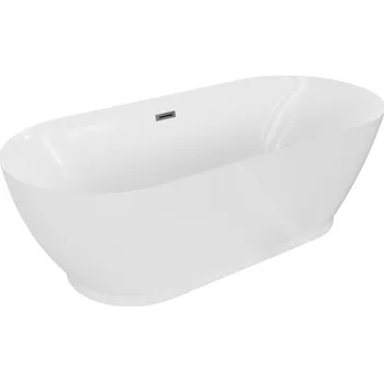 Vana Volně stojící vana Mexen Roxy 180 x 85 cm, bílá, přepad v barvě gun metal - 51201808500-95