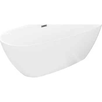 Vana Volně stojící vana Mexen Luvo Slim 170 x 75 cm, bílá, kartáčovaný přepad v barvě pistole šedé - 52801707500-66