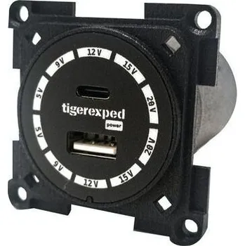 Příslušenství ke karavanu Nabíjecí USB-C a USB-A zásuvka Buck-Boost Tigerexped power