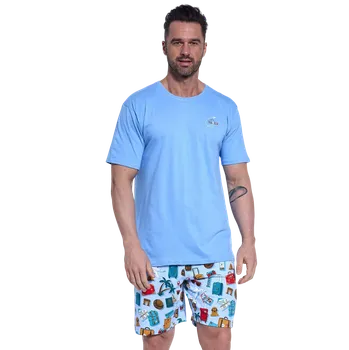 Pánské pyžamo Pánské krátké pyžamo Cornette 326/174 Travel XXL Modrá
