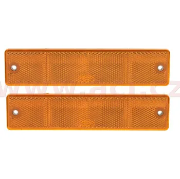 Autodíl univerzální odrazka obdélník s dvěma otvory pro uchycení, oranžová (173x40 mm) 2 ks
