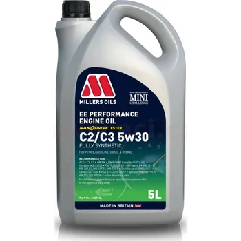 Motorový olej MILLERS OILS motorový olej plně syntetický s nanočásticemi EE Performance C2/C3 5w30 5l
