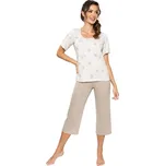 Dámské pyžamo Sandi 3/4 béžové M