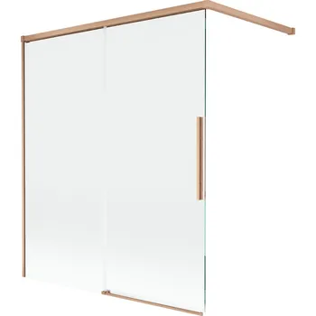 Vanová zástěna Mexen Rox 2-křídlá posuvná vanová zástěna 140 x 150 cm, průhledná, kartáčovaná měď - 8C9-140-003-65-00