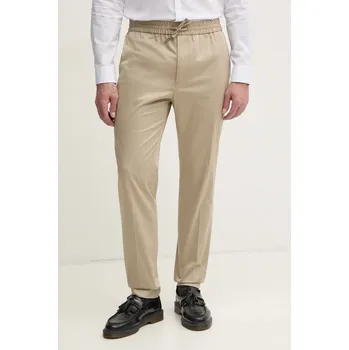 Pánské kalhoty Kalhoty Calvin Klein pánské, béžová barva, ve střihu chinos, K10K114467 80X, vel. 52
