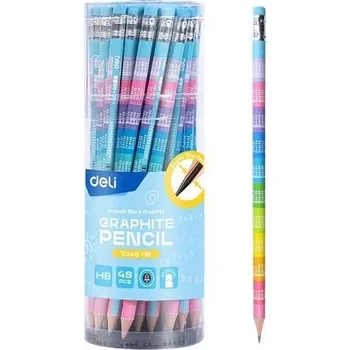Grafitová tužka Tužka HB s gumou kulatá NÁSOBILKA DELI EC046-HB