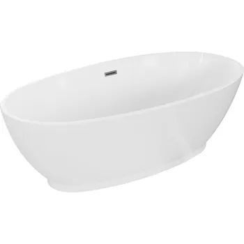 Vana Volně stojící vana Mexen Bilbao 180 x 90 cm, bílá, přepad v barvě dělového kovu - 51311809000-95