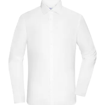 Pánská košile James & Nicholson Popelínová košile slim fit s dlouhým rukávem - XXL white
