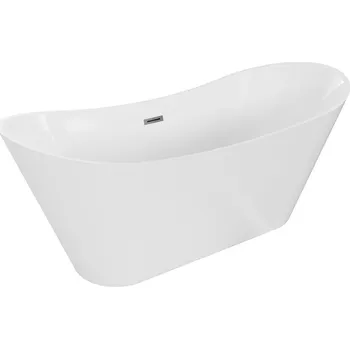 Vana Volně stojící vana Mexen Celia 170 x 75 cm, bílá, přepad v barvě dělového kovu - 52331707500-95
