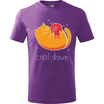 Dětské tričko s potiskem Cool down Velikost: 122/6 let, Barva trička: Fialová